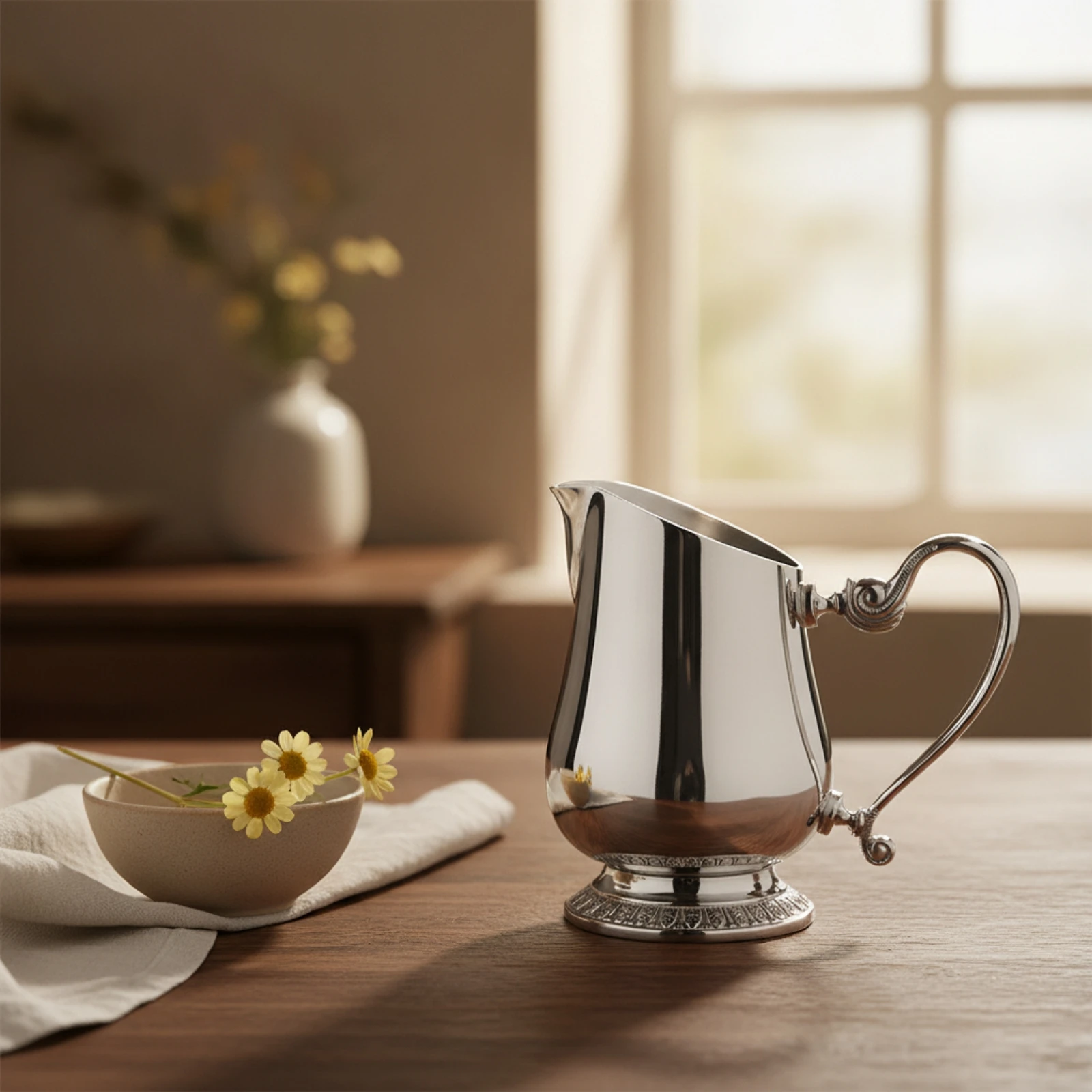 Creamer Polished Sugar Bowl with Lid Serving Set Premium Vessel Complete for Hosts, Afternoon Tea, Coffee Service