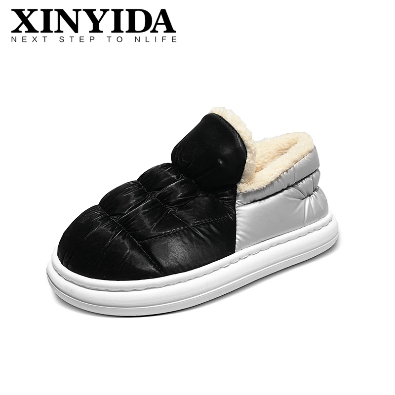 

New Arrivals Winter Men's Cotton Slippers Slip On Waterproof Cotton Footwear Keep Warm Home Cotton Clogs For Men Plus Size 39-46