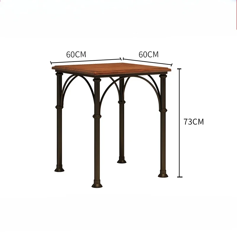 Dean 60-Ensemble de salle à manger industriel en bois et fer, table créative en forme de tuyau d'eau, chaise de thé de l'après-midi, meubles rustiques