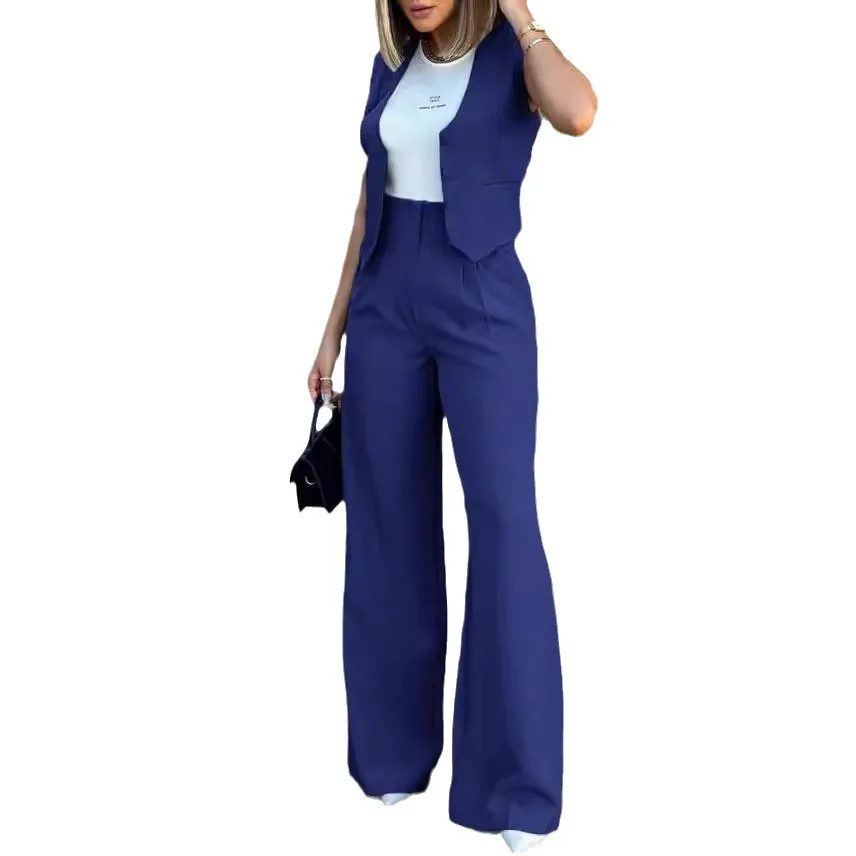 Amazon\'s cross-border foreign trade supply to Europe and America, fashionable vest, vest, wide leg suit, pants, commuting set