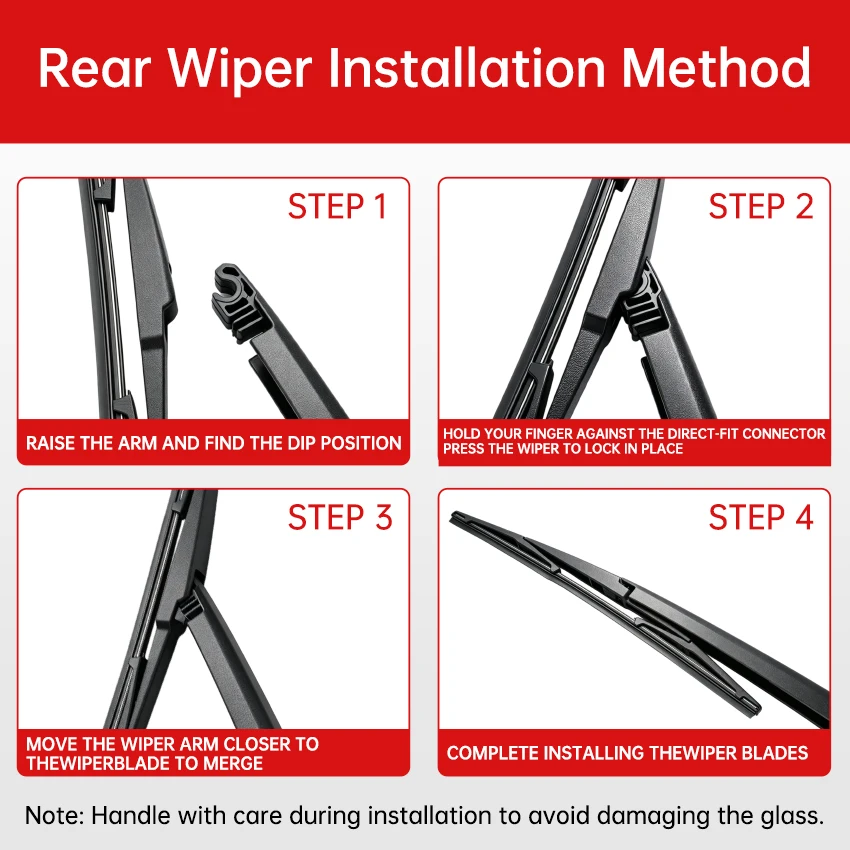 Rear Wiper Back Arm Blade Set For Mazda 3 Hatchback 12\