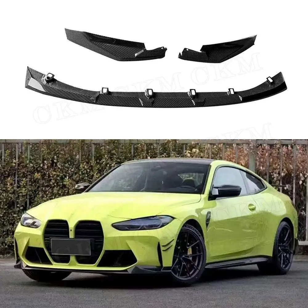 Dry Carbon Fiber Car Front Bumper Splitter Lip Spoilers for BMW G80 G82 G83 M3 M4 2021 UP M Style Car Bodykit Add on