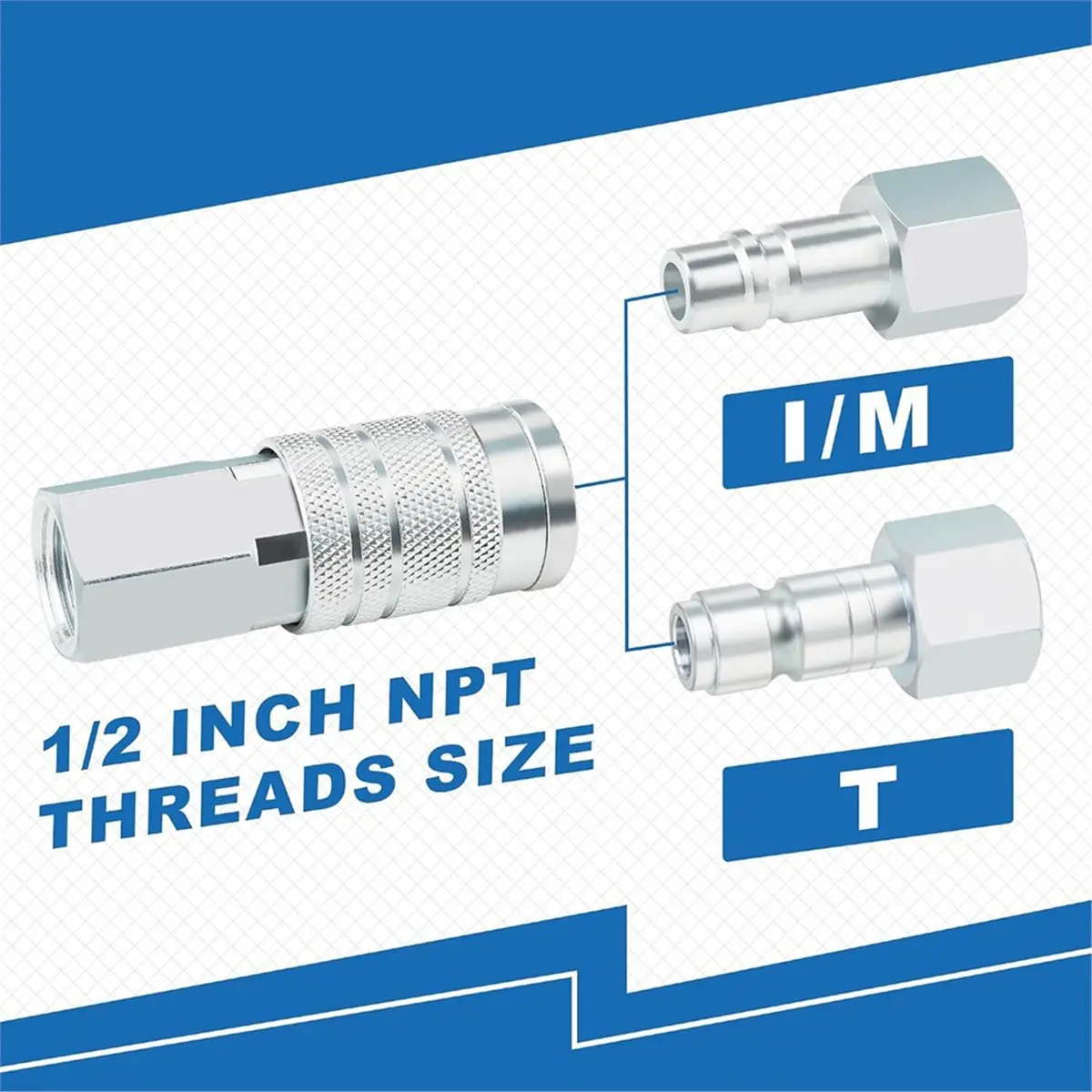 10PCS 1/2 Inch NPT Air Compressor Hose Quick Connect Fittings with 1/2