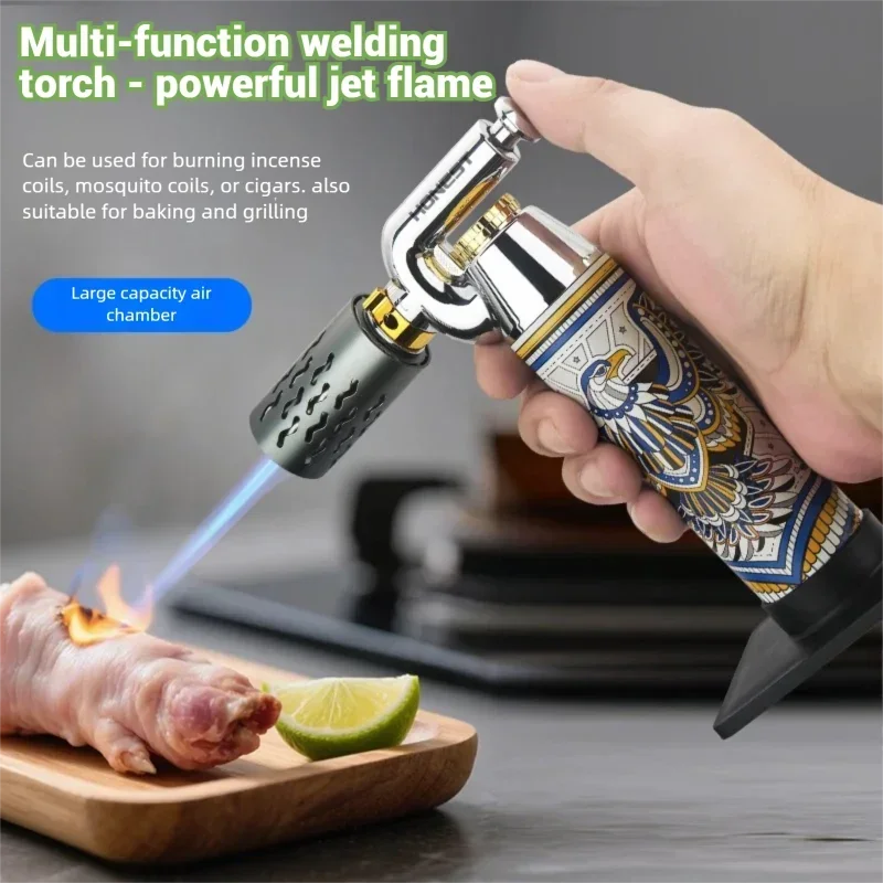 HONEST New Multifunctional Windproof Spray Gun High Temperature Welding Gun, Outdoor Barbecue Kitchen Cooking Inflatable Lighter