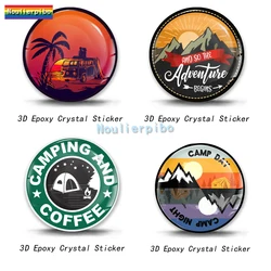 3D Creative Stereo Dome Sticker Epoxy Adventure Awaits Decal Die Cut Vinyl Camping Car Decoration Motorcycle Helmet Piano Decal