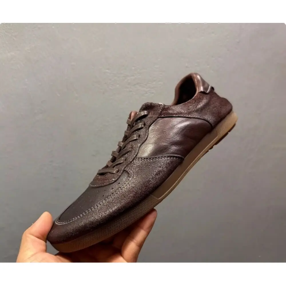 Premium Handcrafted Dark Brown Leather Sneaker – Timeless Luxury Meets Everyday Comfort