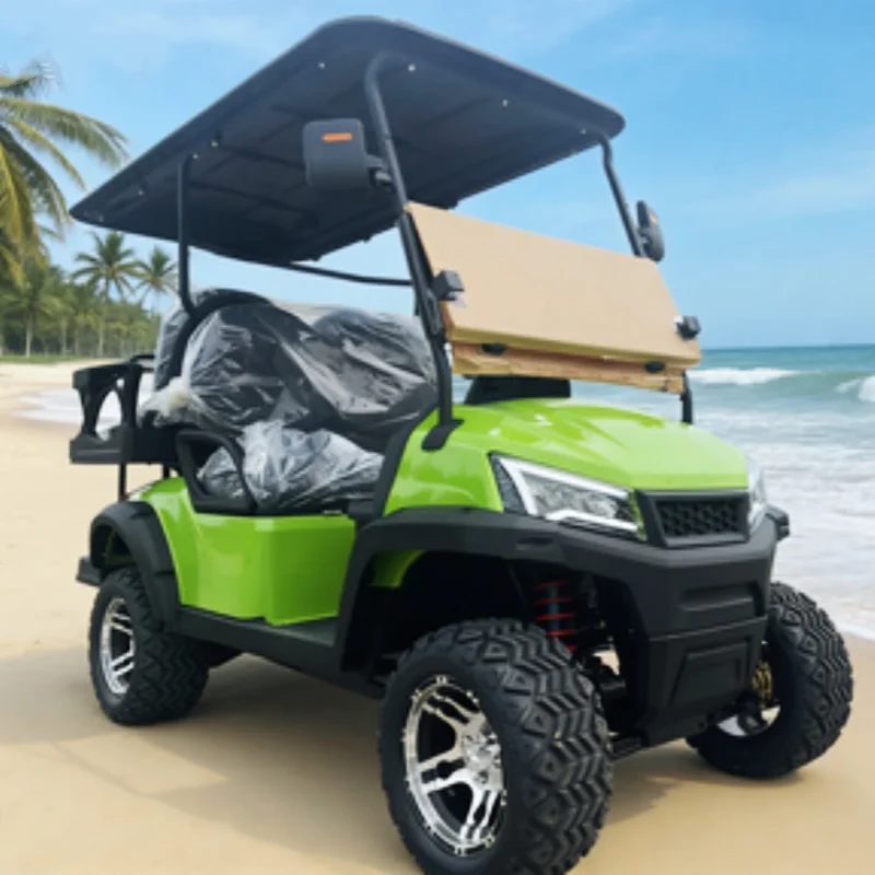 

Заводская низкая цена Популярная современная электрическая тележка для гольфа на заказ 60/72 В свинцово-кислотная/литиевая батарея Клубный автомобиль Многоцветный мигающий свет