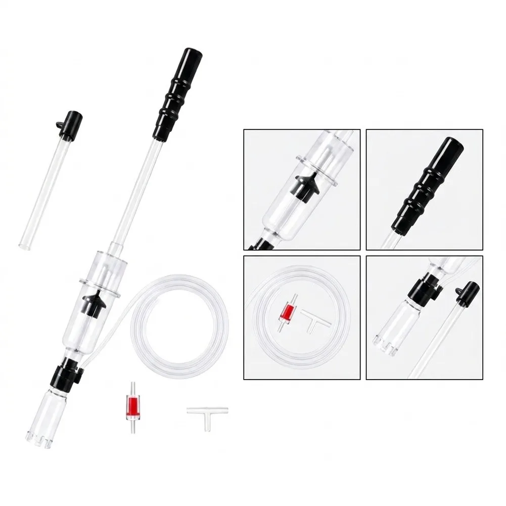 for Aquarium For Gravel Cleaner with For Pneumatic Suction Transparent Sewage Tank 1340 mm Hose Length 19 cm Rod