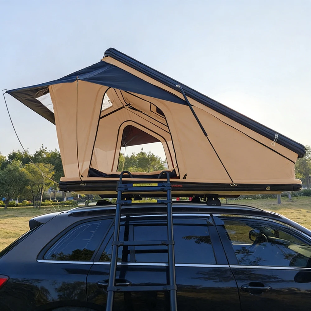 Rooftop Tent Aluminium Hard Shell  Factory Price Light Weight Rooftop Tent Aluminum Camping Car Roof Tent 4 People Hard