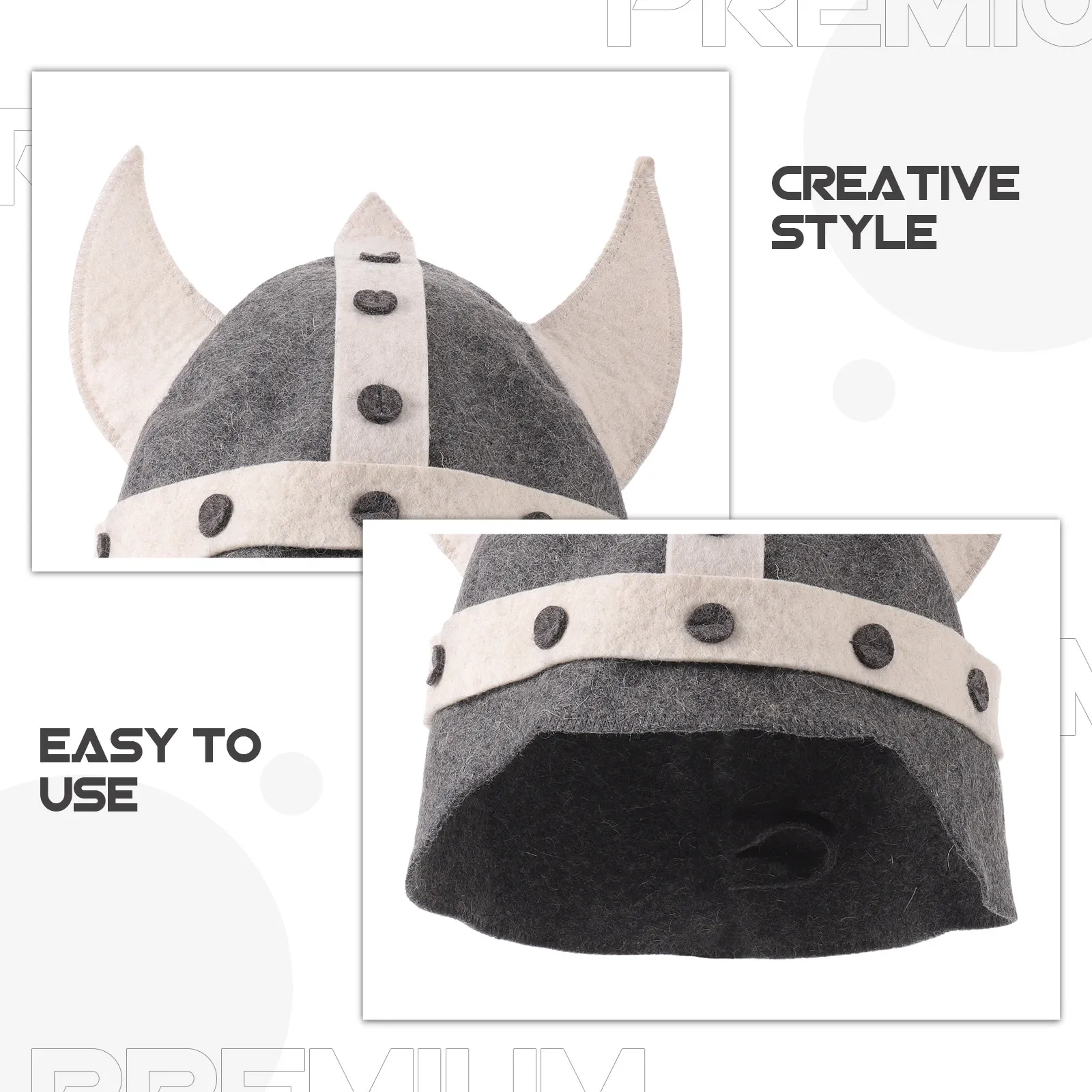 

Sauna Hat Thicken Wool Felt Shower Cap for Men Women Vaporarium Cap Viking Style Banya Cap Quickly Drying Bath House Accessories