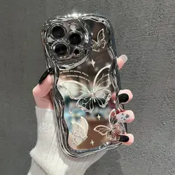Sparkling Butterfly Phone Case For Samsung Galaxy A55 A35 A25 A15 A54 A24 A33 A34 A73 5G A32 A51 A52 A53 A71 A72 A30 A50soft