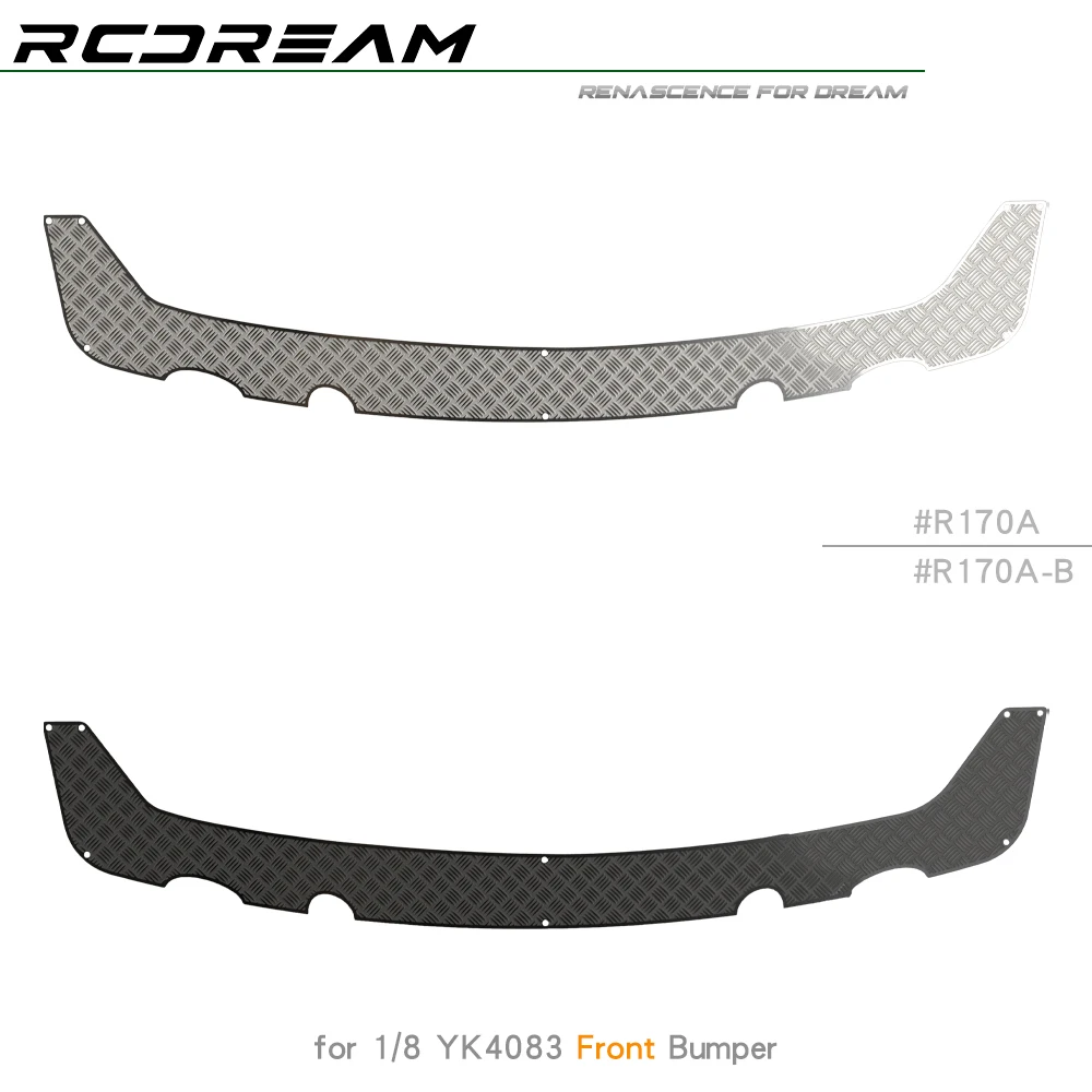 RCDream 1/8 Protective Sheet Chequered Plate Anti Skateboard for 1/8 YK4083 Bronco Front Bumper Upgrade Option Parts #R170A
