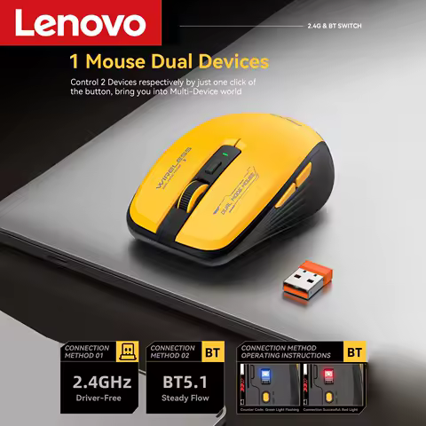 Lenovo M303L Wireless Mouse 2.4G Bluetooth Dual Mode 1600 DPI Silent Tablet Notebook PC Office Portable Mouse For Android ios