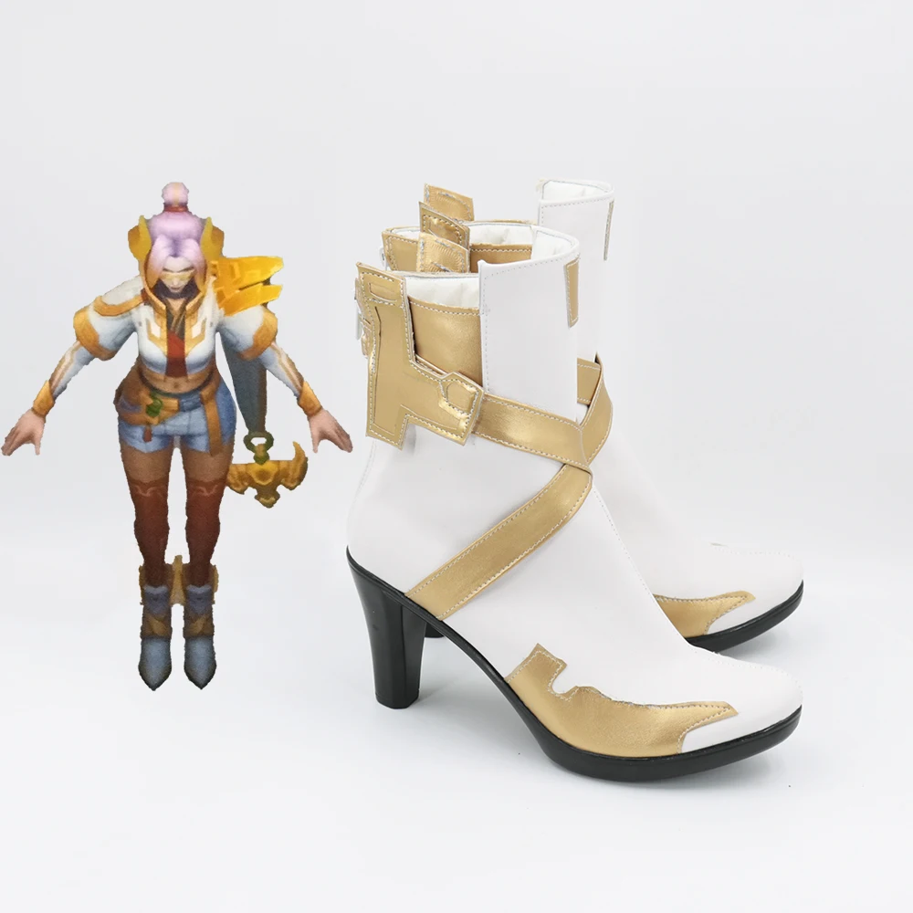 Gioco LOL Fiora Laurent Scarpe Cosplay Scarpe corte in pelle PU Stivali di carnevale di Halloween Donna Uomo Gioco di ruolo su misura