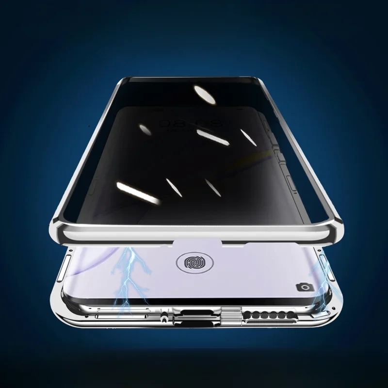 

Anti-Spy 360°Full Protection Metal Magnetic Double Sided Glass Case For Vivo X100s Pro Bumper Cover For X100 Ultra Case Funda