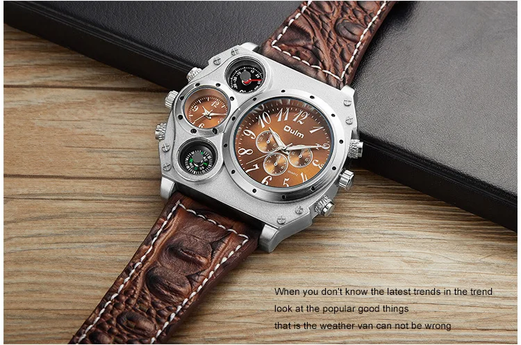 Quartz wristwatch Men's dual time Korean version watch outdoor sports watch large dial