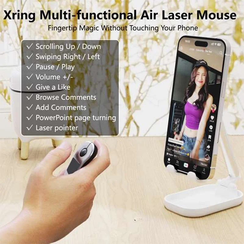 تعزيز-D13Pro ماوس هوائي مع لوحة اللمس اللاسلكية مؤشر PPT بلوتوث 2.4G التحكم عن بعد ل PowerPoint/الكمبيوتر اللوحي/الكاميرا