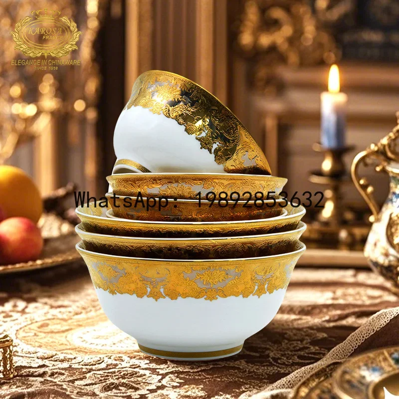 

b153High aesthetic bone china tableware set, hotel club, home use, housewarming, gift bowl, plate, and plate combination