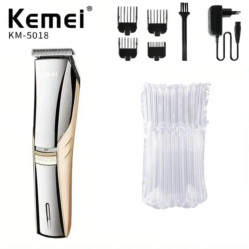 Kemei KM-5018 Professional Rechargeable Electric Washable Hair Trimmer Cutting Machine For Men Style Tools battery push shear