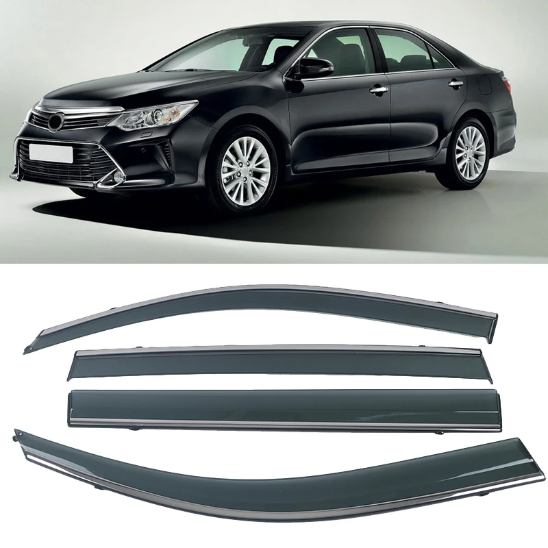 For Toyota Camry XV50 2012-2017 Chrome Molding Trim Strip Wind Visor Deflectors Door Side Window Air Guard Against Snow Sun Rain