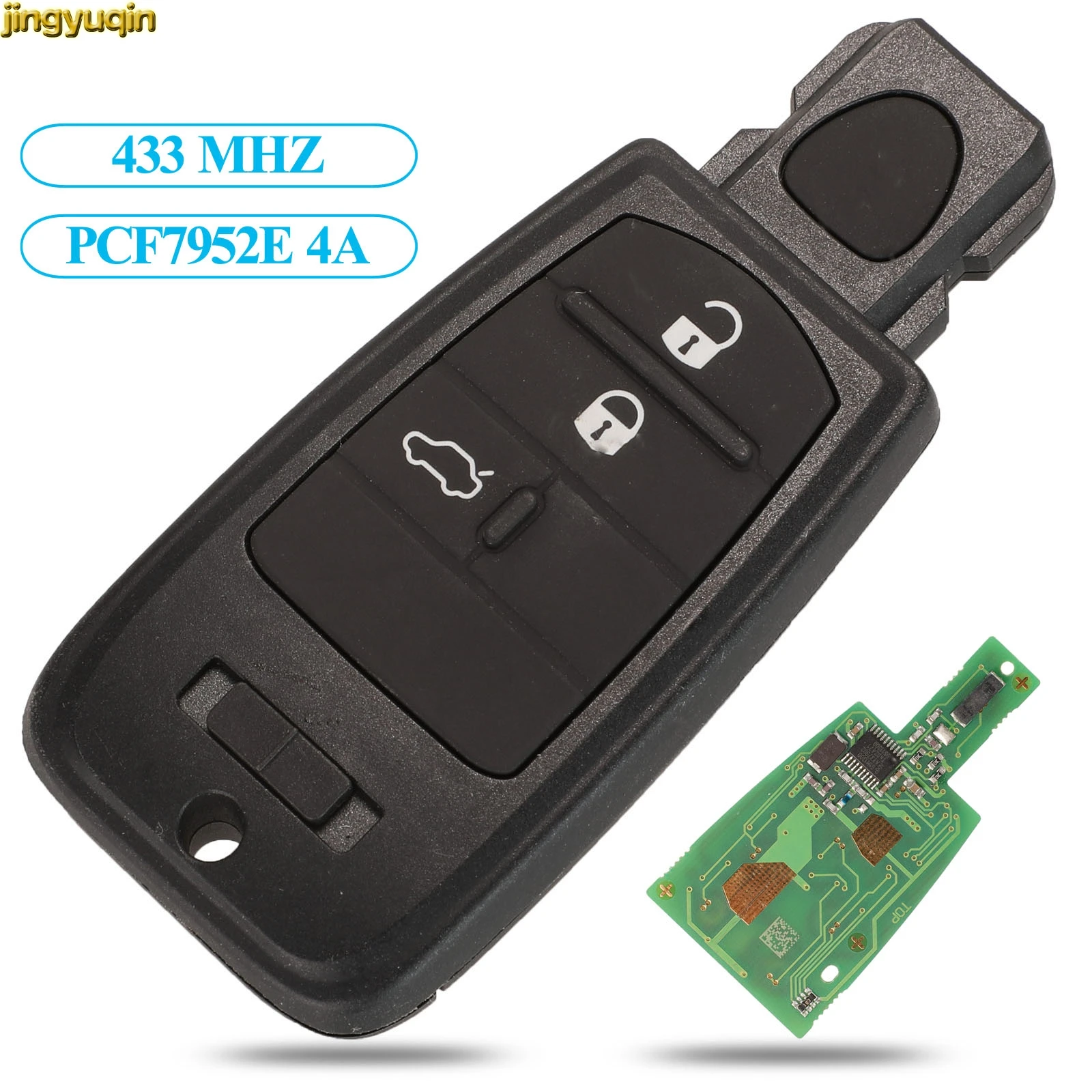 

Jingyuqin Remote Smart Car Key Control 433MHZ PCF7952E 4A Chip For Fiat Viaggio Ottimo 3 Button