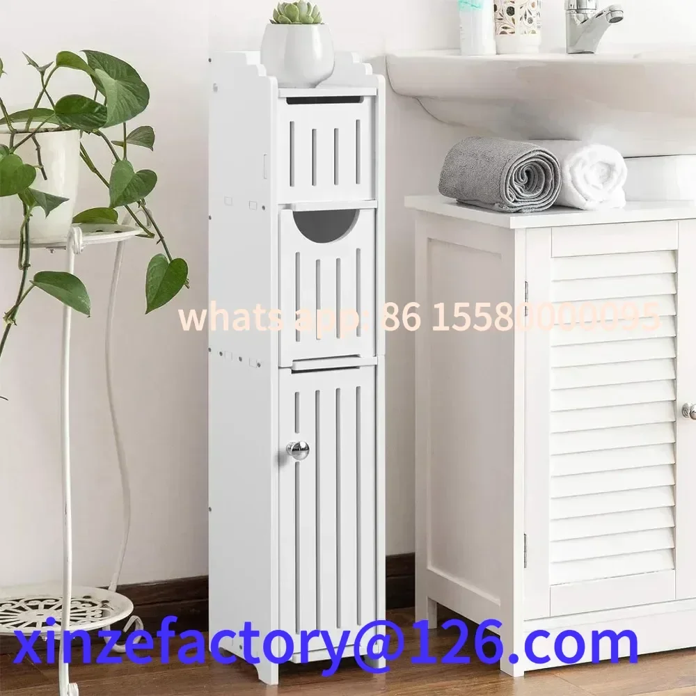 

Customizable Bathroom Storage Cabinet Toilet Paper Narrow Holder Stand Save Space Multi Layered Bathroom Cabinet Large Capacity