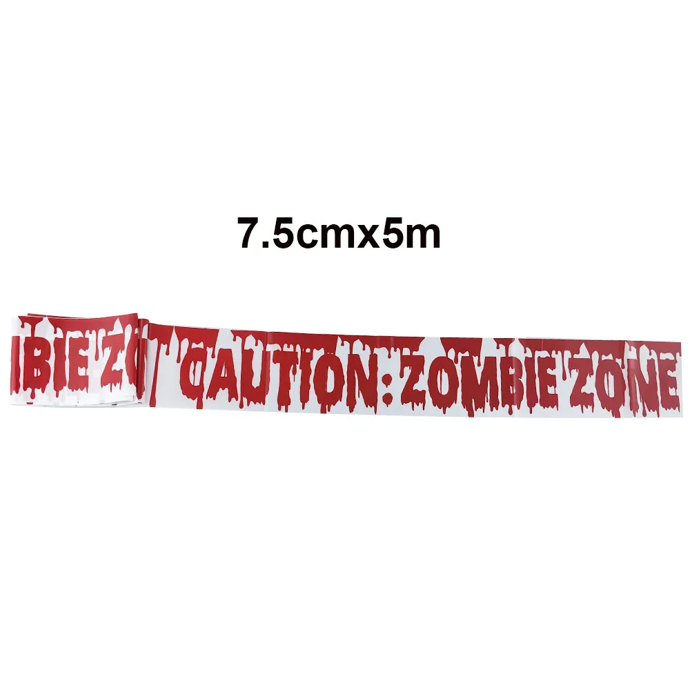 Halloween Decorations Caution Tape Scary Caution Tape Roll 7.5CM*25M Hazard Warning Tape Indoor Outdoor Spooky DIY Decorations