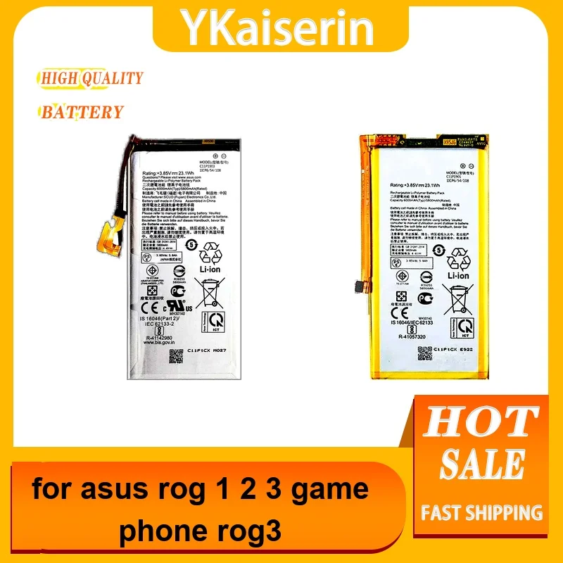 

Cell Phone Battery C11P1801 C11P1903 C11P1901 4000-6000Mah For Asus Rog 1 2 3 Game ROG3 High-Efficiency Batteries + NO