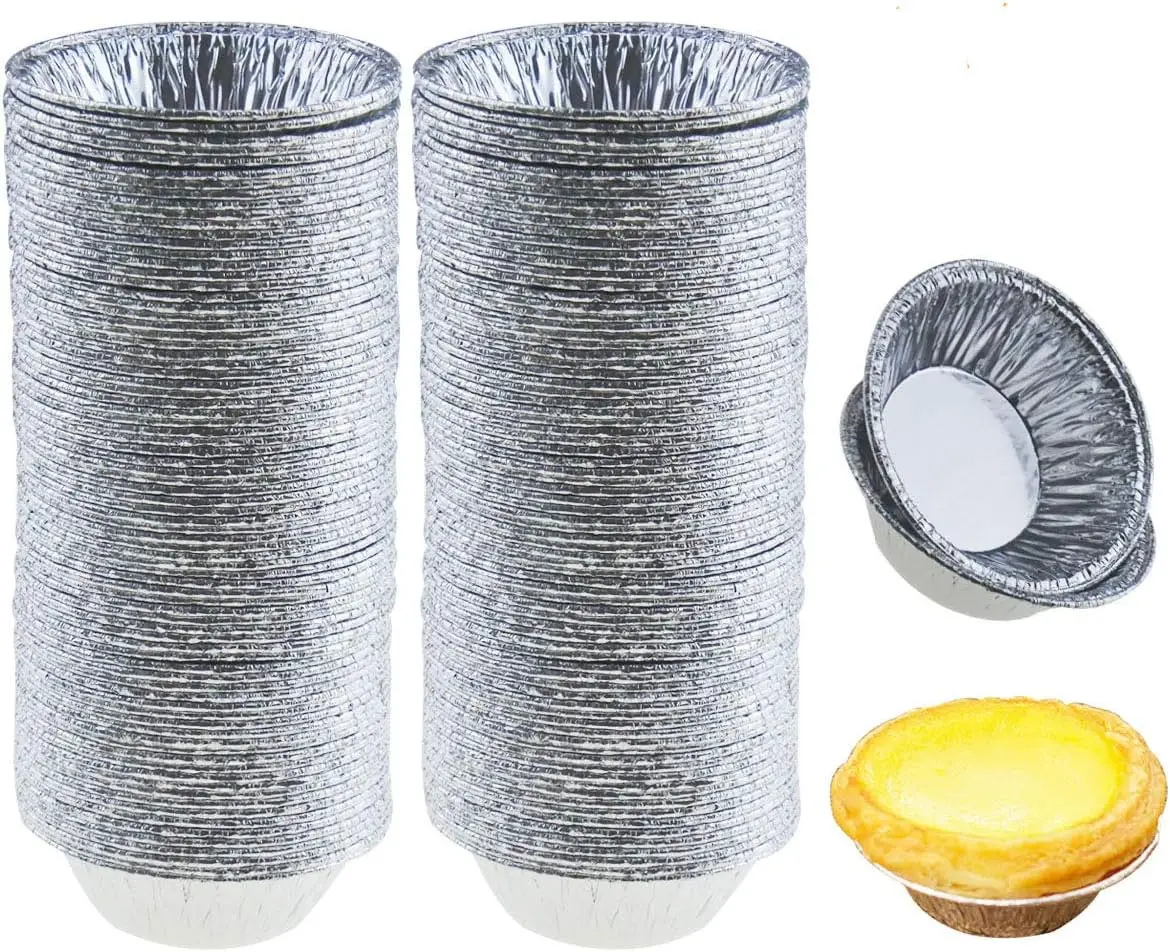 200 Pack 2.6 Inch Mini Aluminum Pie Pans Disposable Tart Pans for Baking