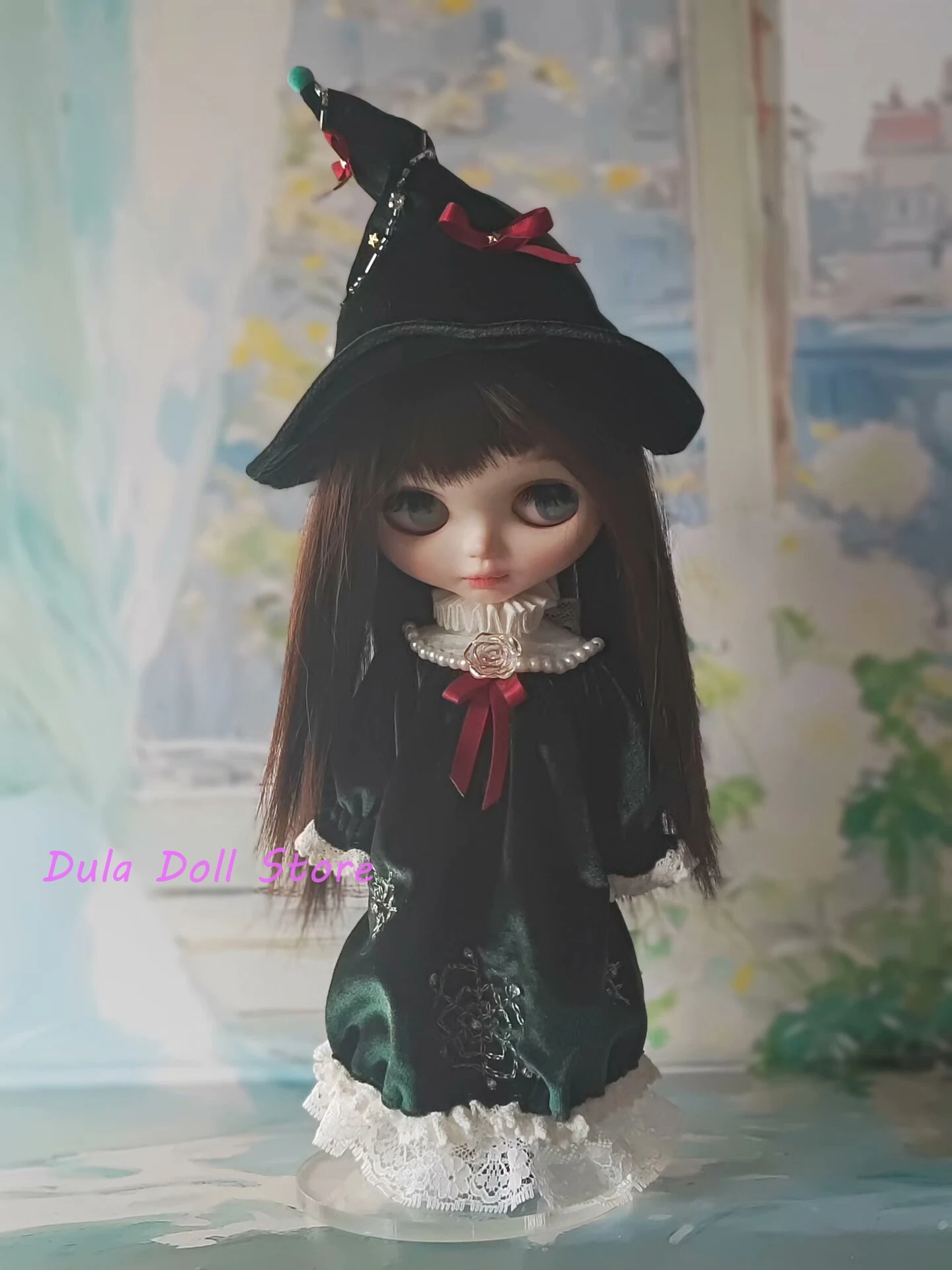 Dula ドール服ブライス用 2026 ダークグリーンスノーフレーク魔女衣装 ob24 ob22 Diandian Azone JerryB 1/6 ドールアクセサリー