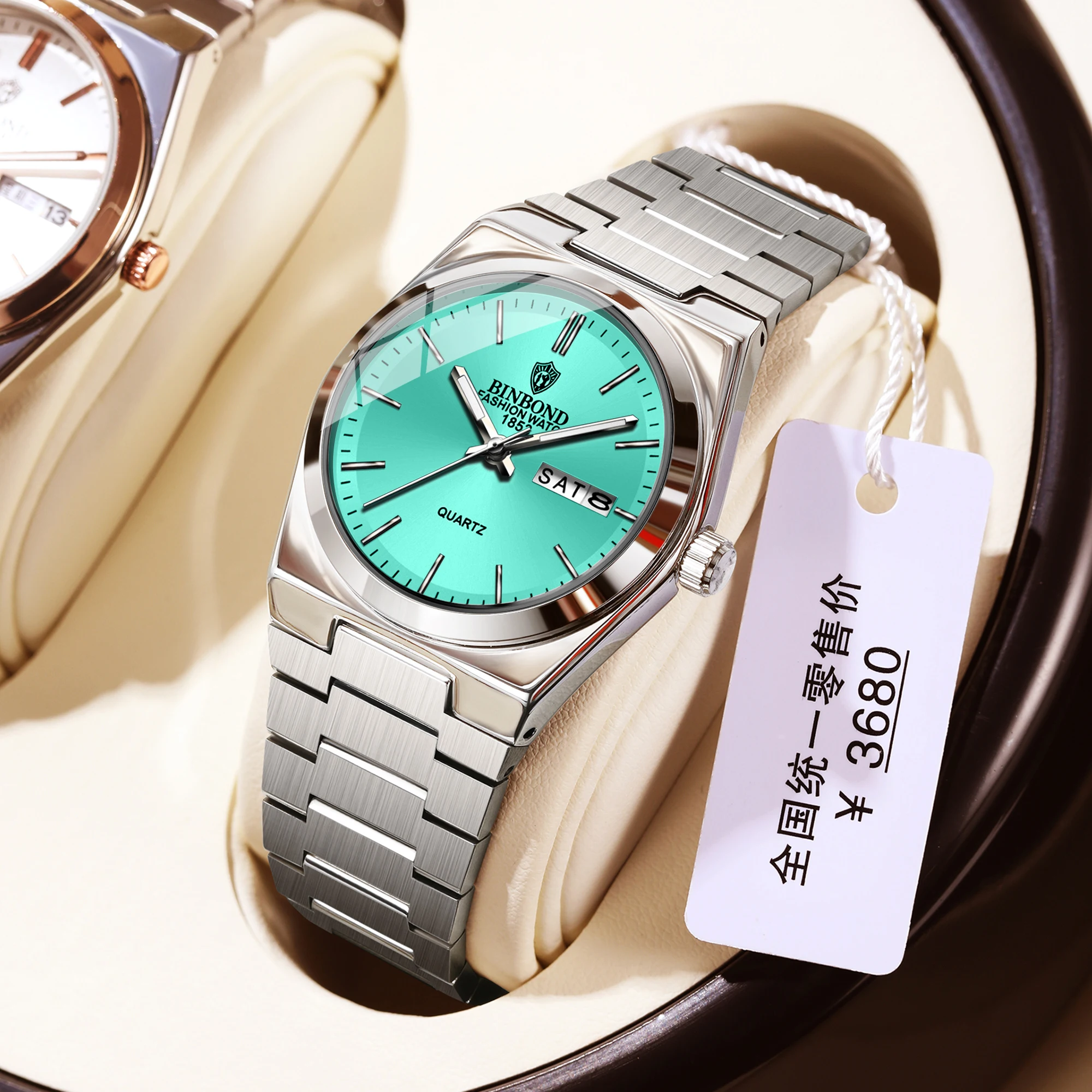 BINBOND 103 Business Women's Quartz Watch Waterproof Double Calendar Night Light Non Mechanical Ultra Thin Women's Quartz Watch