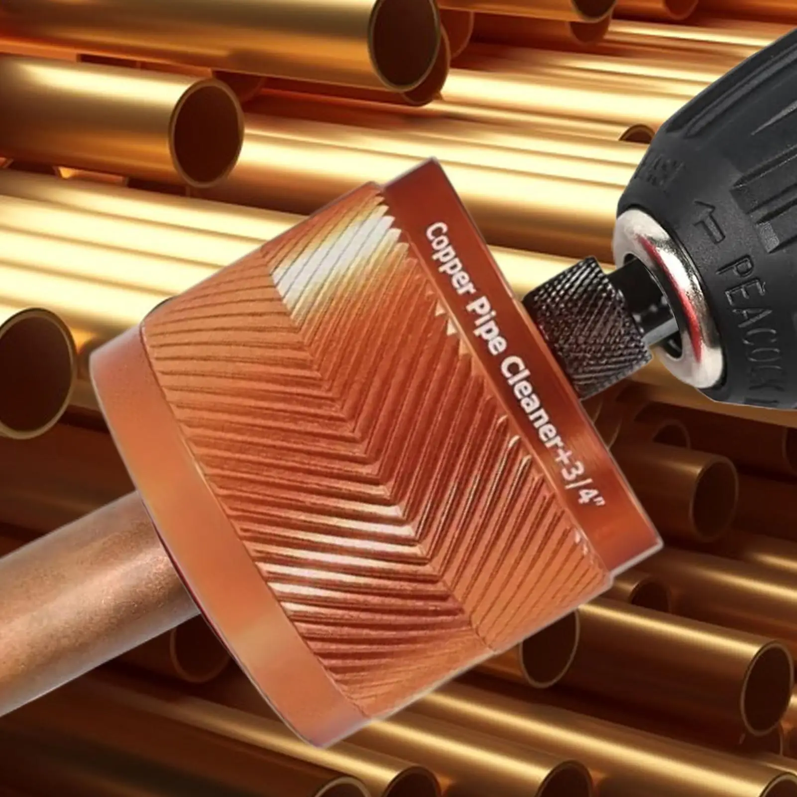 

Metal Copper Pipe Cleaner with 4 spare brushes battery-powered power tool pipe polishing brush for Metal Tubing Thread PVC