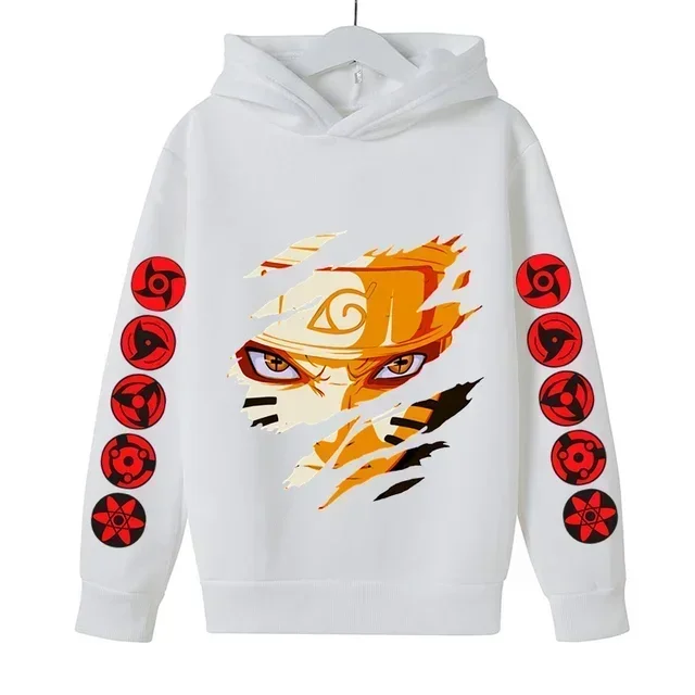 Hoodies de algodão infantil Naruto Anime, meninos e meninas, idades 3-14, 2024