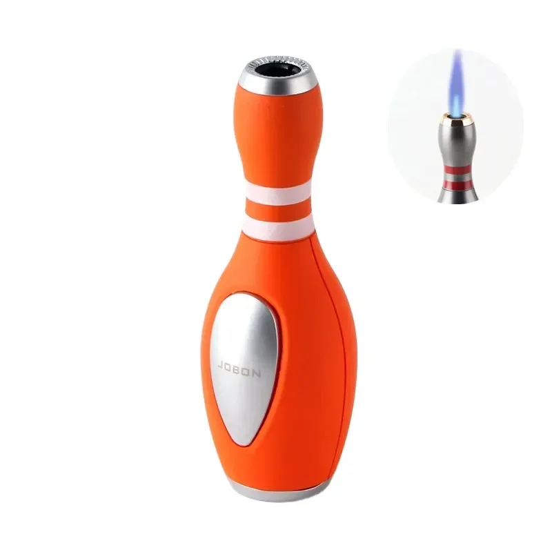 Novelty Bowling Ball Appearance Gas Lighter Windproof Straight Rush Blue Flame Cigar Turbo Torch Small Portable Ornament Tool