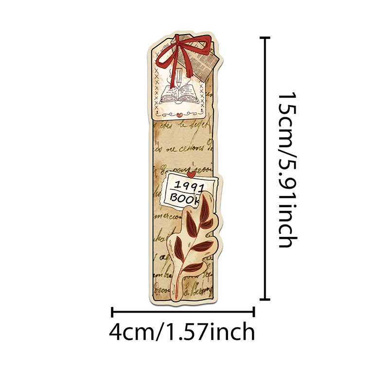 30 stuks retro leesbladwijzers, doe-het-zelf briefpapier met boekenthema voor studenten – romantische paginamarkeringen in vintage stijl, ideale lezercadeaus
