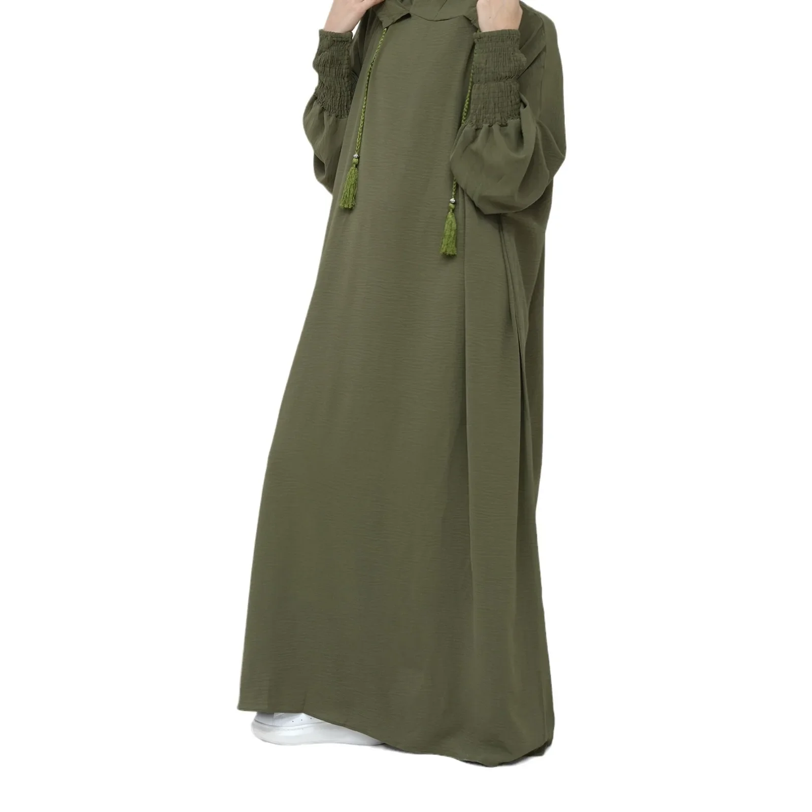 Clothes for Muslim Women 2024 Fashion Summer Autumn Muslim Long Sleeve Solid Color Long Abaya Hijab Dress Kaftan Abaya Dubai