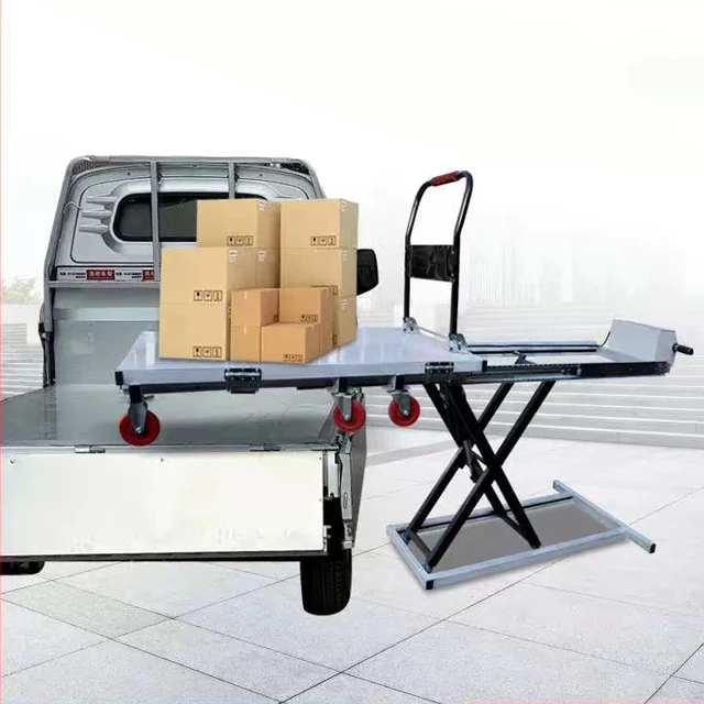 Handcart carrying goods with the vehicle, electric hydraulic lifting platform, portable scissor fork lifting platform