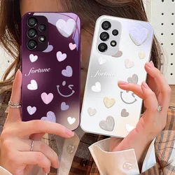 Funda de vidrio templado con degradado de cara sonriente para Samsung Galaxy Note 10 Plus, S20, S21, FE, S23, Ultra, S8, 9, A70, 72, 73, 50, 51, 52, 53