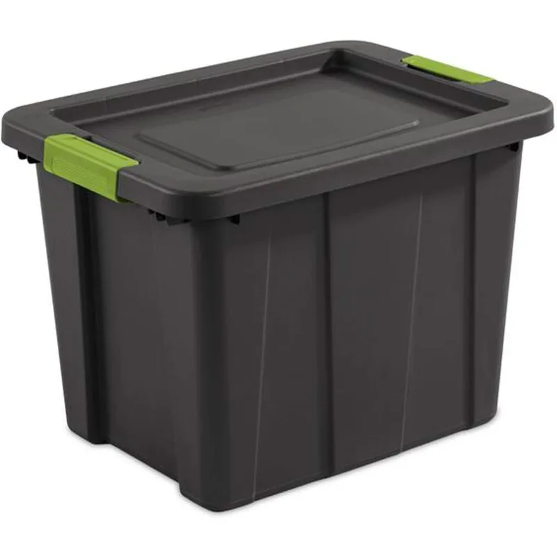 Tuff1 Multipurpose 18 Gallon Stackable Plastic Storage Container Organizational Tote Bin with Secure Latching Lids, Fl