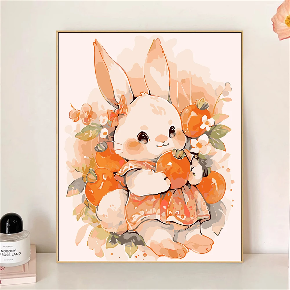 

Краска по номерам для взрослых, комплект кролика, редиски, сделай сам, дропшиппинг, акриловая картина маслом, холст по номерам, домашний декор