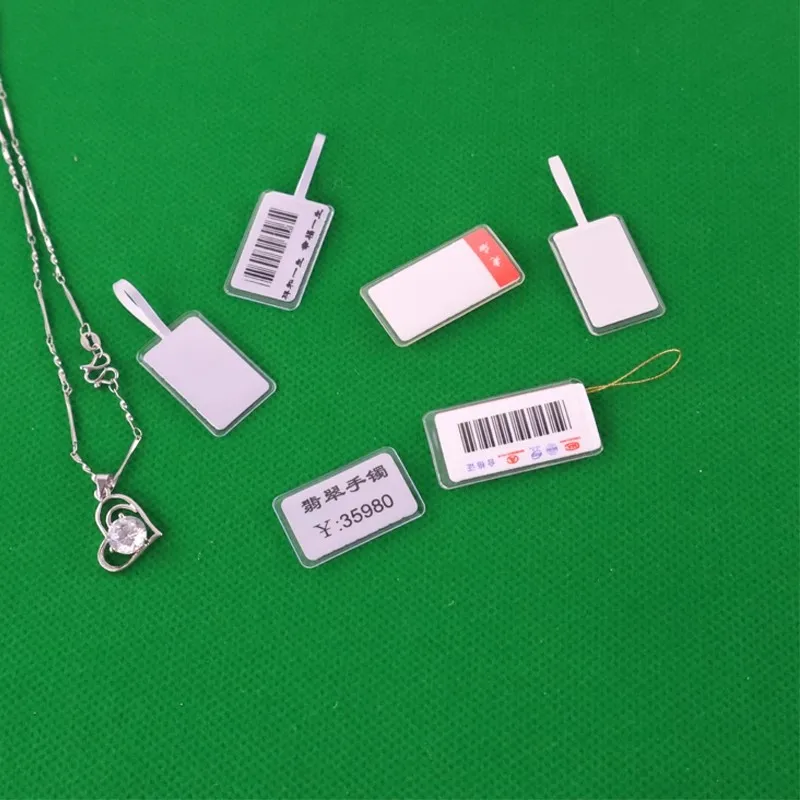 1000pcs Jewelry Label Protector Pouch Eye Glasses Optical Tag Clear Sleeve Ring Price Tags PVC Envelope Card Holder