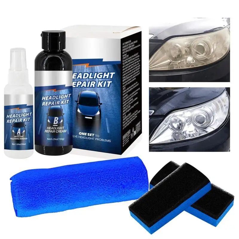 

Headlight Restoration Fluid Car Headlight Restoration Kit Headlight Restore And Protect Liquid Headlight Cleaner And Restorer