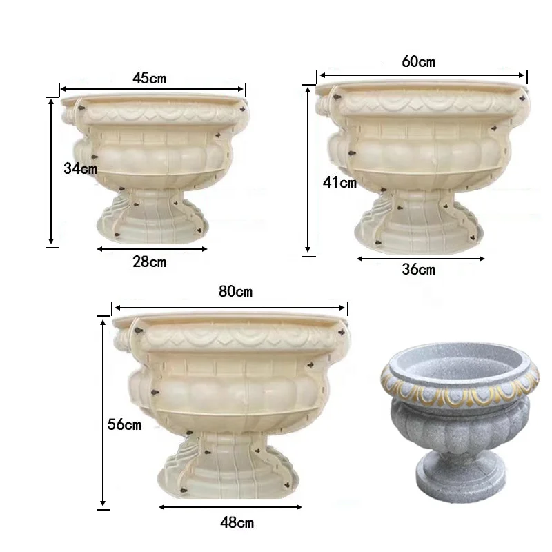 ABS plastic large concrete flower pot mold, used for cement pot mold, garden concrete  pot mold