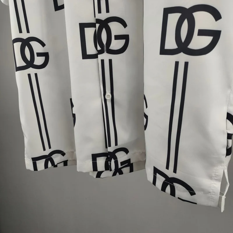 European and American Casual Fashion Summer New Men and Women DGShort Sleeve Shirt with Front and Back Letter Print Affordable C