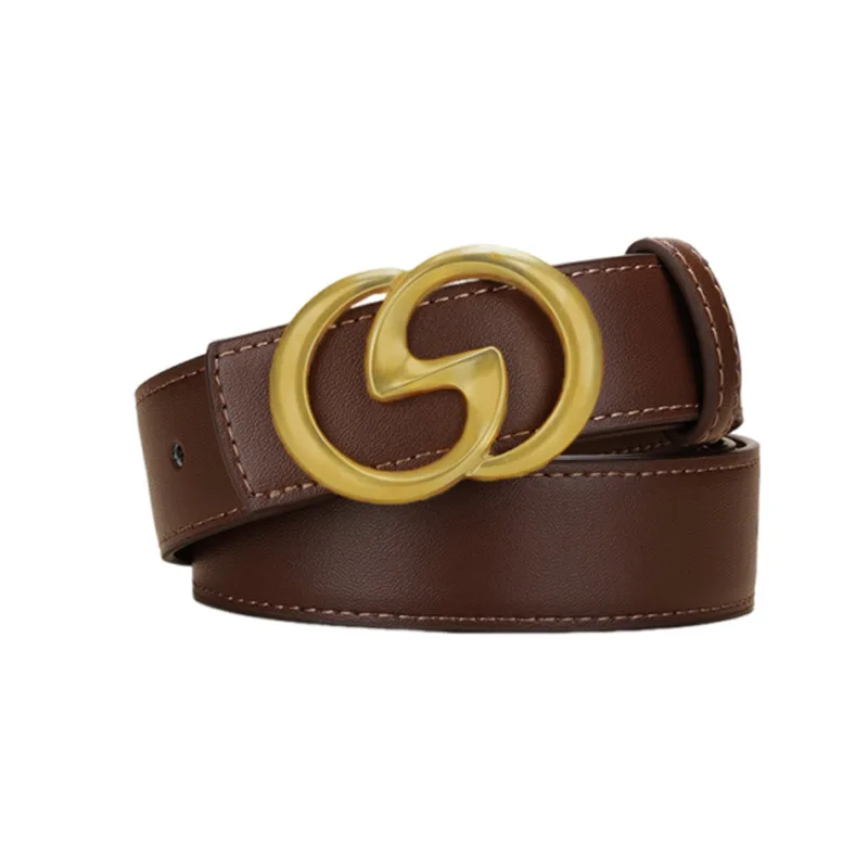 Cintura da donna in vera pelle, cintura sottile jeans casual versatile cintura decorativa