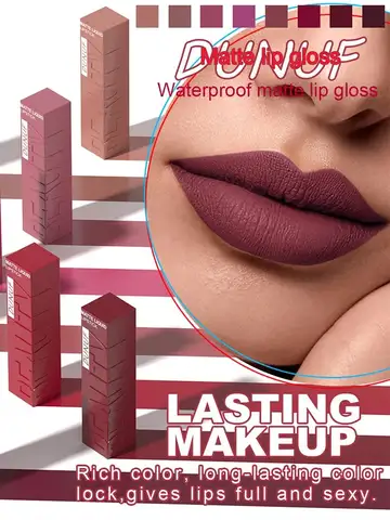 Lip Gloss Lipstick Easy To Color Waterproof Easy-color Sweat-proof Non-stick To Cups, Y2K Fancy Fashion Suitable For Christmas