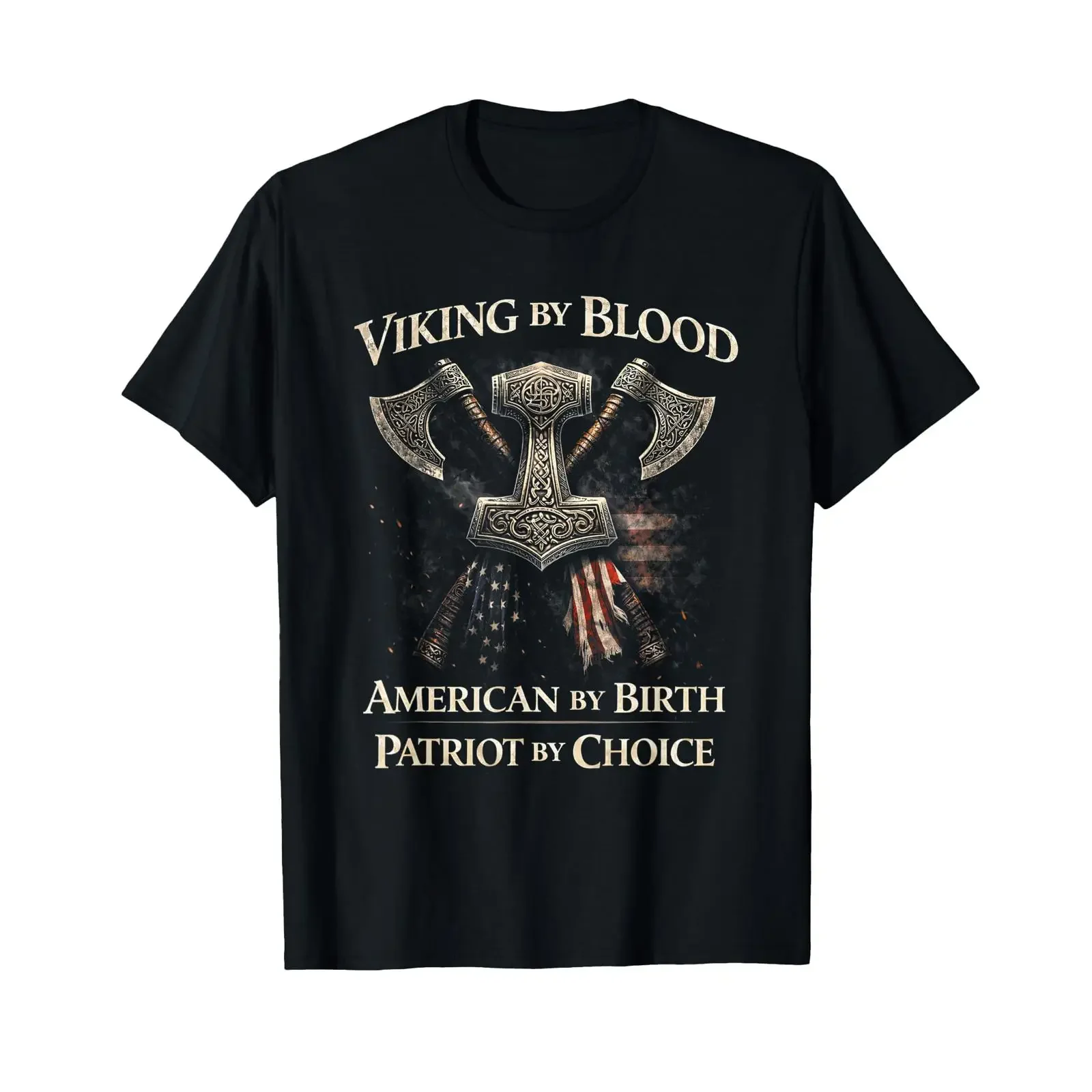 Viking by Blood American Birth Patriot Choice T Shirt vintage Washed Casual Slightly Top For Everyday Wear Stylish streetwear