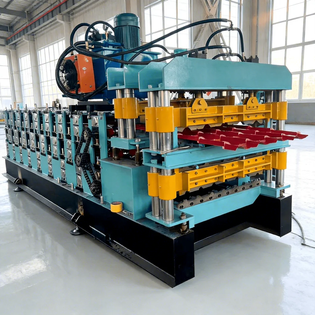 Metal Roof Panel Making Machine Matching Hydraulic Uncoiler Full Set Metal Roof Panel Roll Form Production Equipment