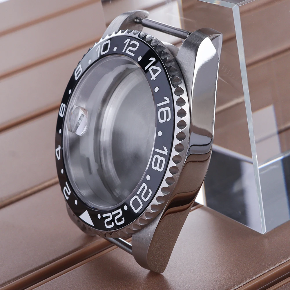 40mm Water Resistance Watch Case Ceramic Insert Sapphire For GMT NH35 NH36 NH38 NH34 Miyota 8215 ETA 2824 20ATM Watch Spare Part