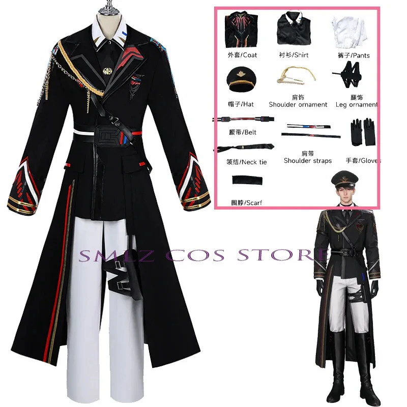 

AIAI 2025Caleb Cosplay Anime Love and Deepspace Costume executive officer Colonel Uniform Hat Suit Halloween Party for Women Men